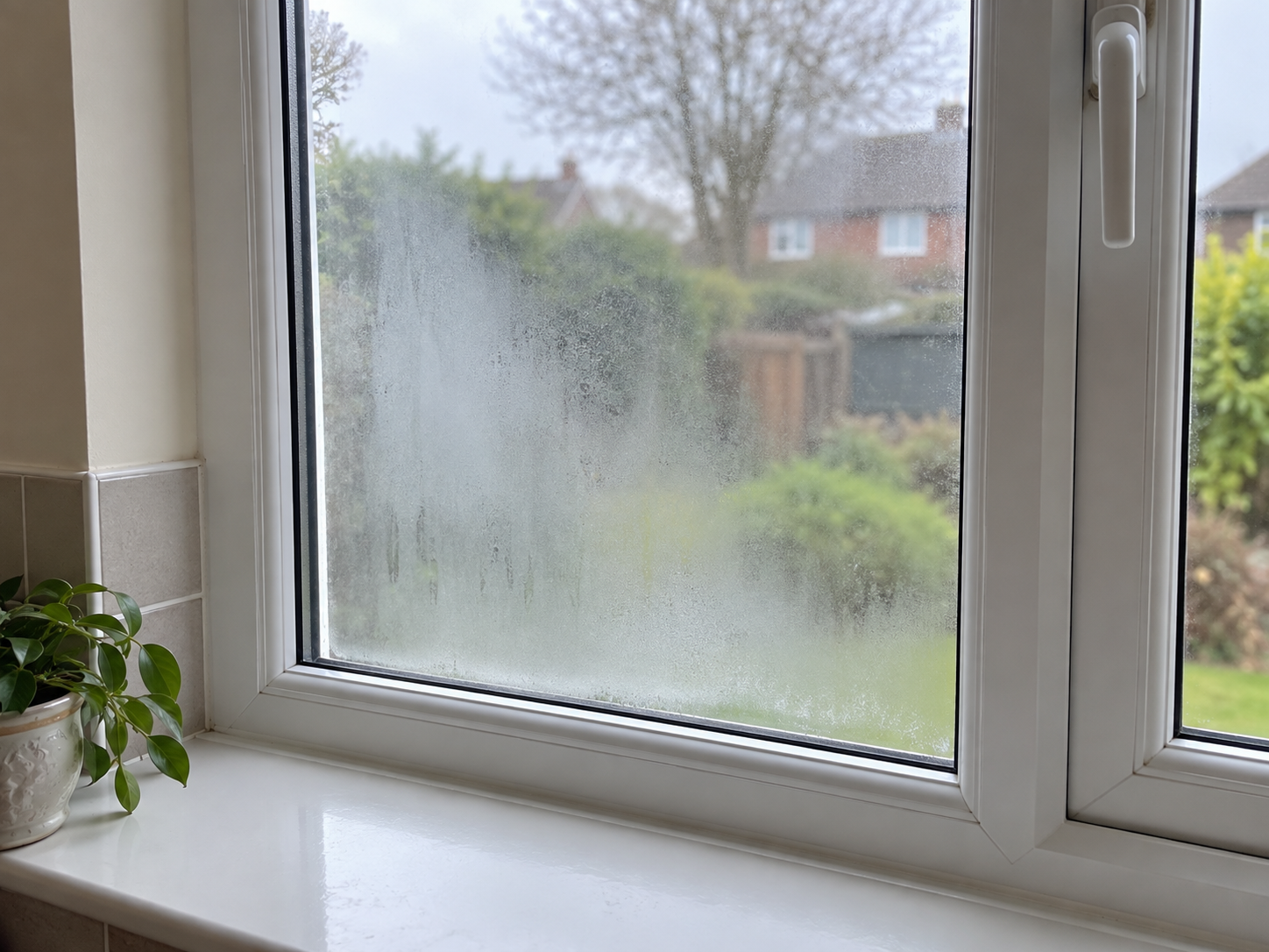 Misted double glazed window requiring repair